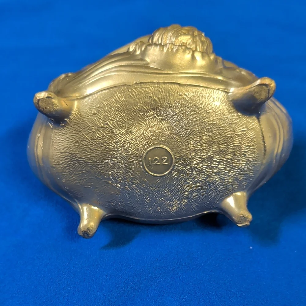 Vintage Gold Decorative Jewelry Trinket Box #122